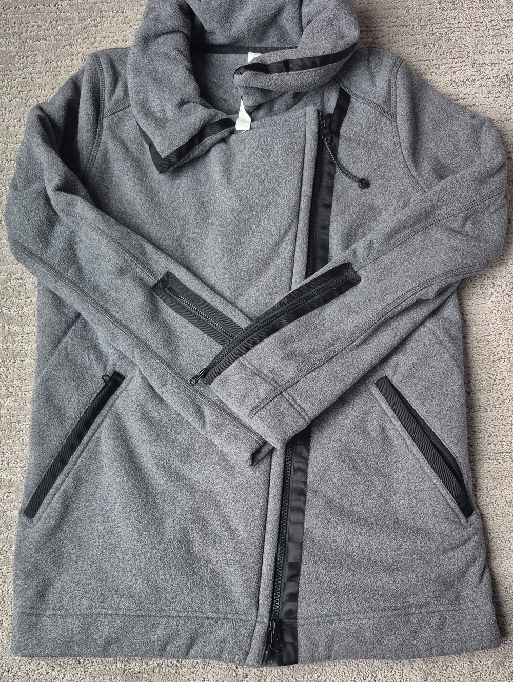 lululemon athletica Charcoal Gray Hooded Fleece Jacket